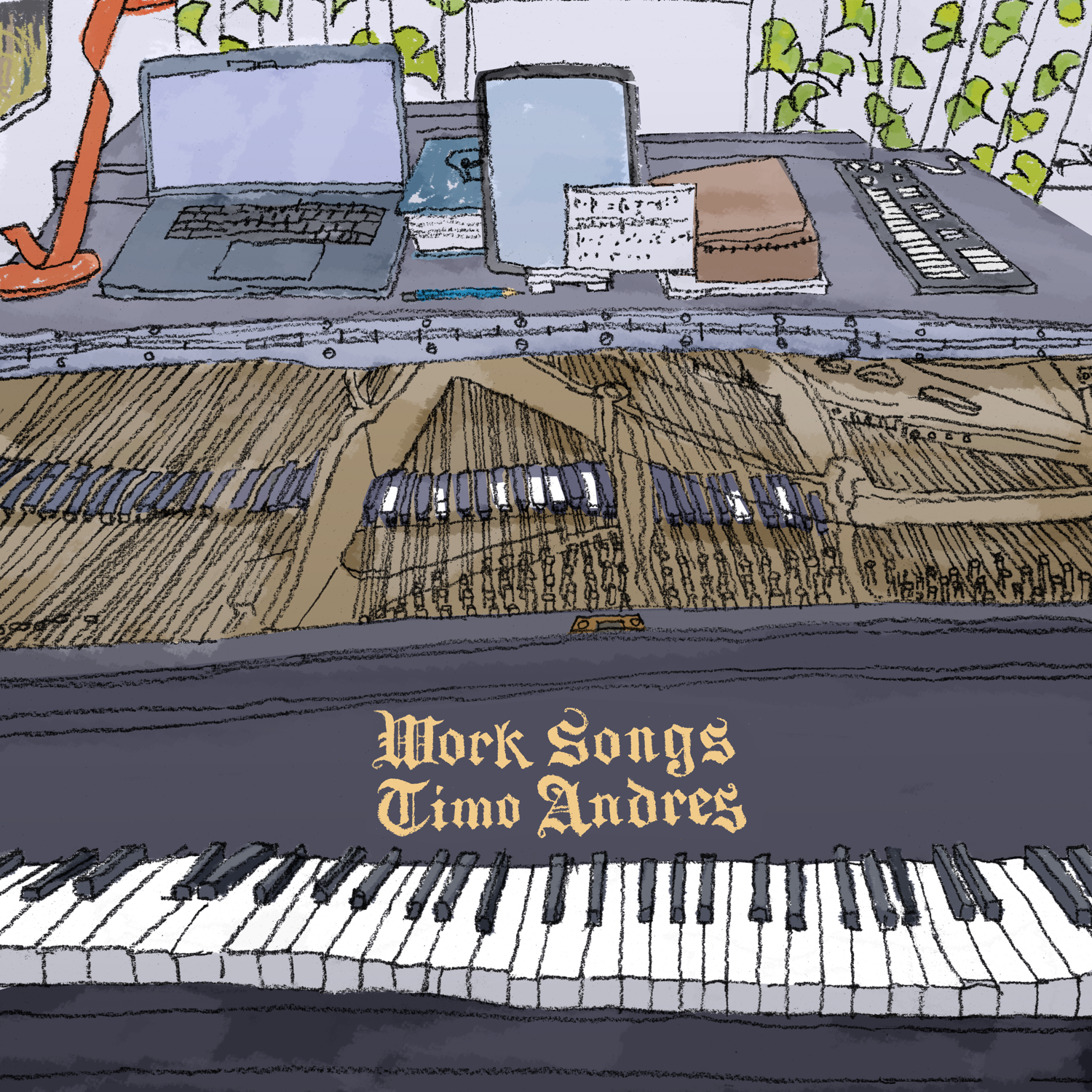 Work Songs album cover. Artwork by Harley Jessup